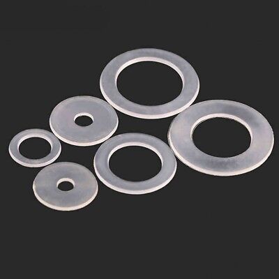 White M5*15*1mm Plastic Flat Washers Nylon Washers to Fit Metric Bolts & Screws 
