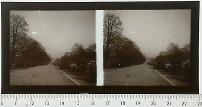 Uo12 Glasplatte Stereo positiv BE um 1920 Pariser Korken und Spaziergänger