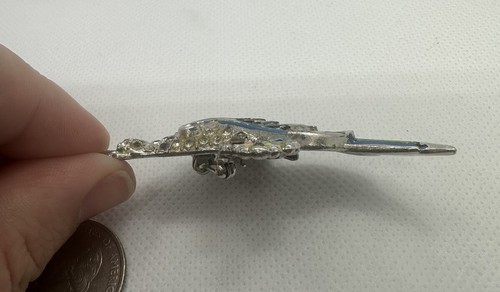 Vtg Coro Bird Calopsita Colorful Enamel Rhinestone Pin Left Side Duette As Is - Picture 3 of 5