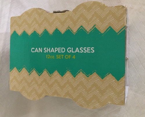 TMD Holdings Keep Calm Can Shaped Glass 12-Oz Multicolor Sparkly Set of 4 - Picture 5 of 9
