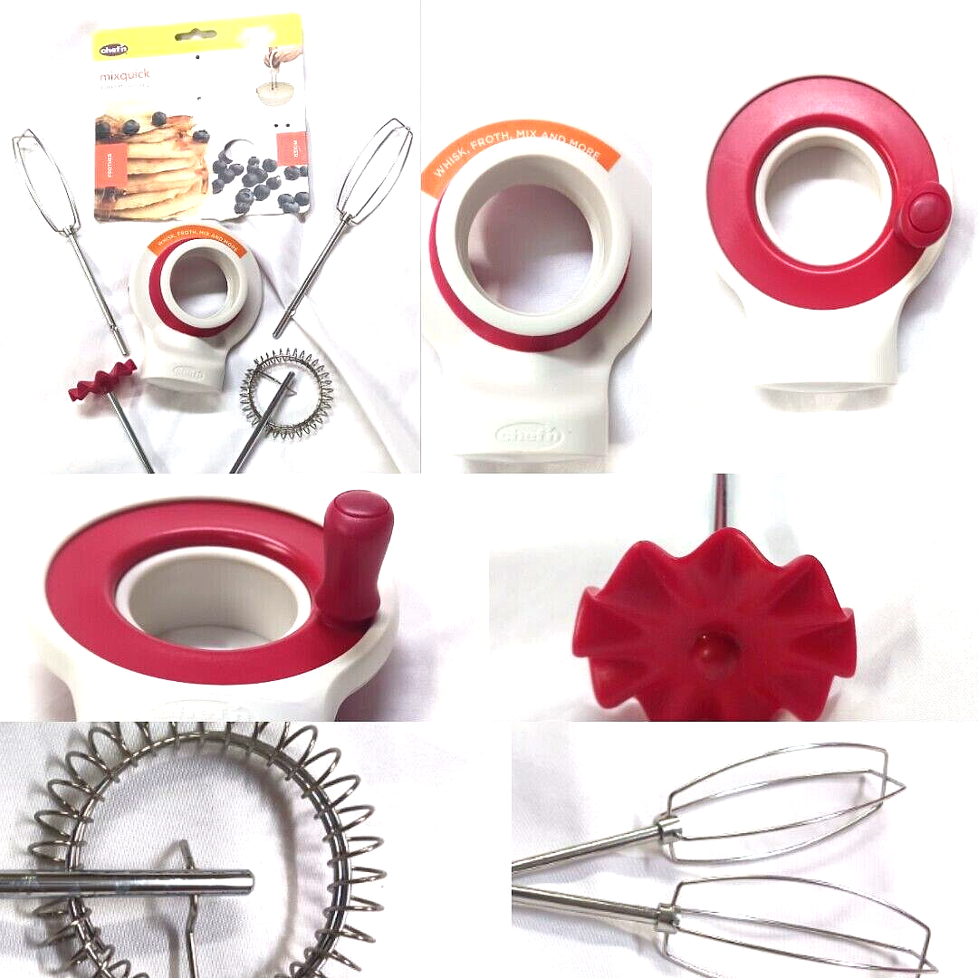 CHEF'N MIX QUICK HAND MIXER SET EGG BEATER FROTHER MIXER