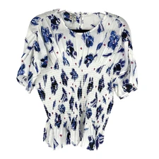 NWT Baum und Pferdgarten Mynowa Floral Peplum Organic Cotton Top Size 42 10 US