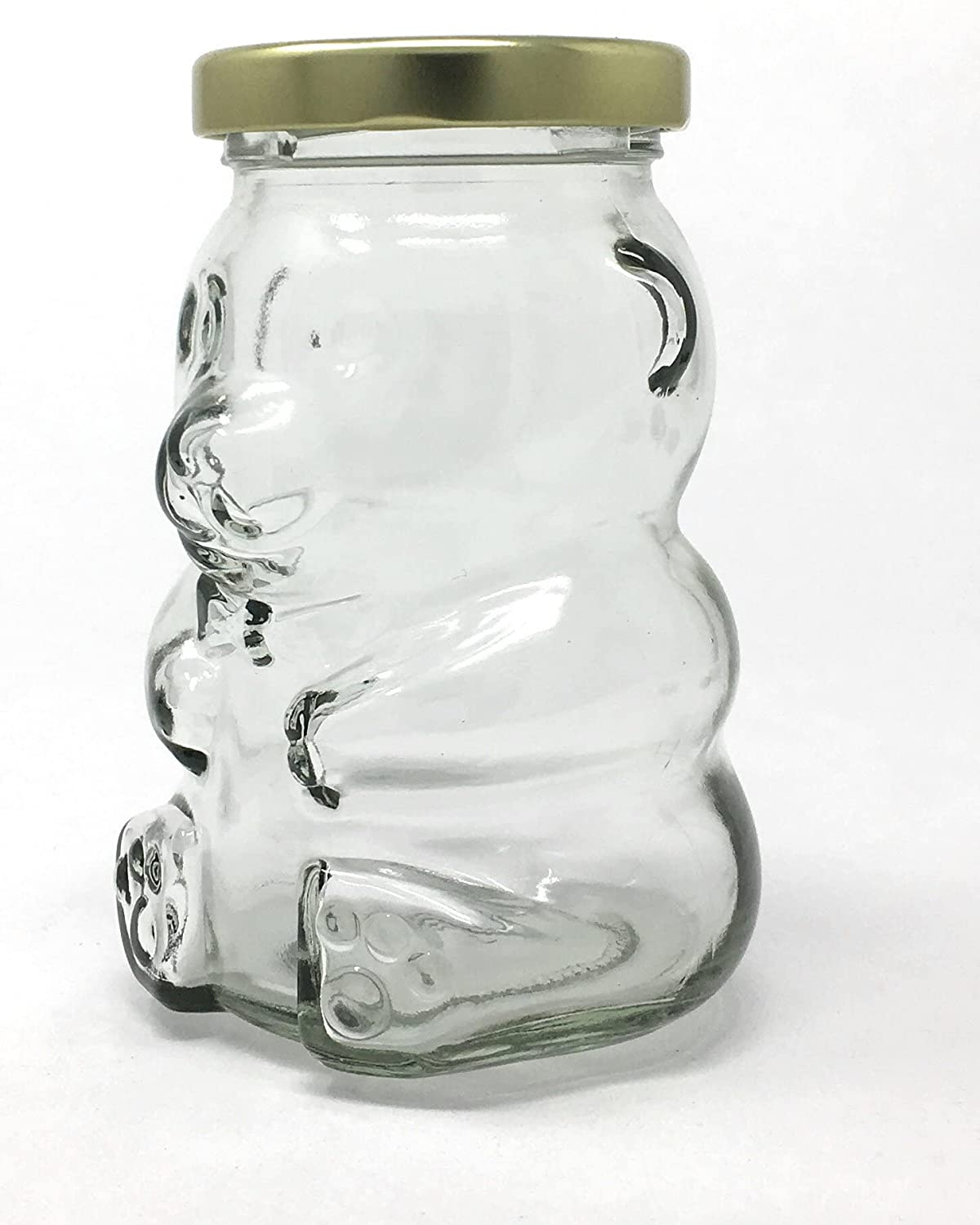 9 Oz Glass Honey Bear Jars with Gold Lids 12Pack for Honey, Candles
