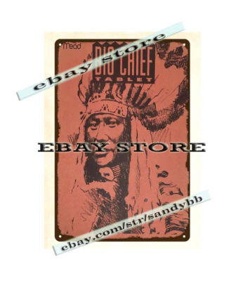 1992 BIG CHIEF TABLET native American Indian metal tin sign wall hanging ideas