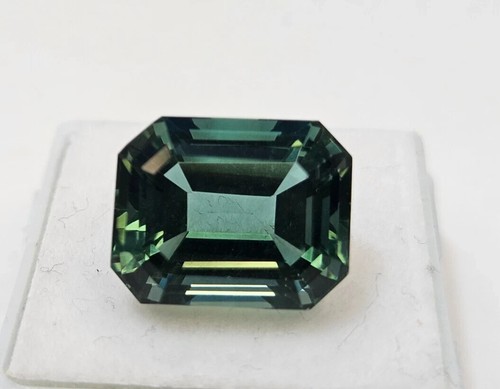 Natural Blue Sapphire Emerald Cut 10-12 Ct Loose Certified Gemstone - Picture 9 of 10
