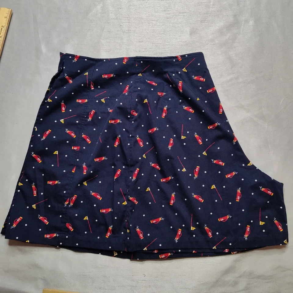 VTG LIZ CLAIBORNE LIZGOLF Women 8 Golf Bag Flag Icon GEO Button Front Wrap Skort - Image 4 of 4