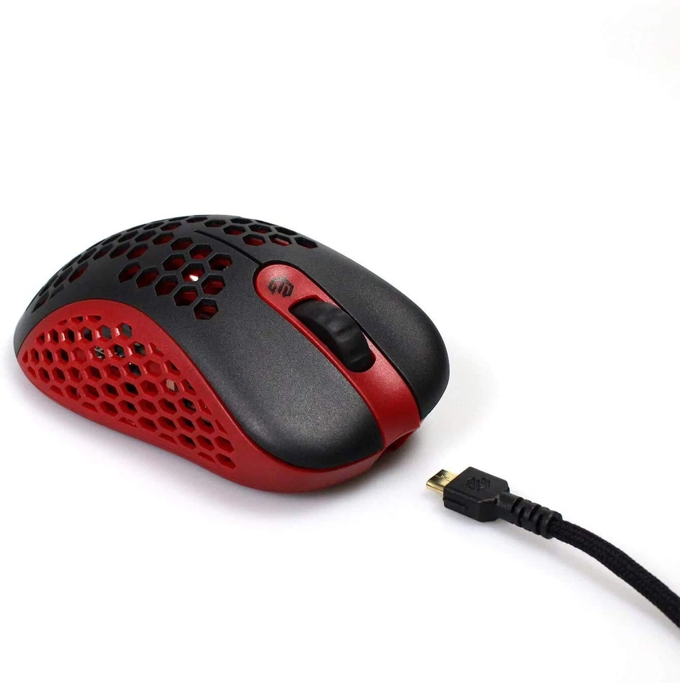 G-Wolves Skoll SK-S ACE Ultralight Honeycomb Gaming Wired USB Mouse, Black/Red - Image 3 of 4