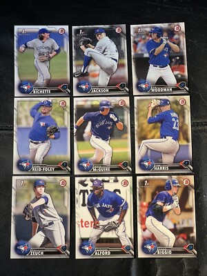 TORONTO BLUE JAYS 2016 Bowman Draft Baseball 9 Card Complete Team Set Bichette