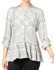 flannel peplum top