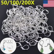 50Pcs Silver Lever Back Earring Hooks French Ear Wire Back DIY Jewelry Making US
