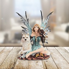 Fairy with Wolf and Eagle 8"H Statue Fantasy Collectible Figurine Room Decor