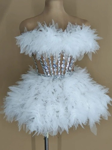 Fashion Sexy Sheer Mesh Crystals Short Bandage Dress Party Prom Evening Dress - Picture 10 of 25