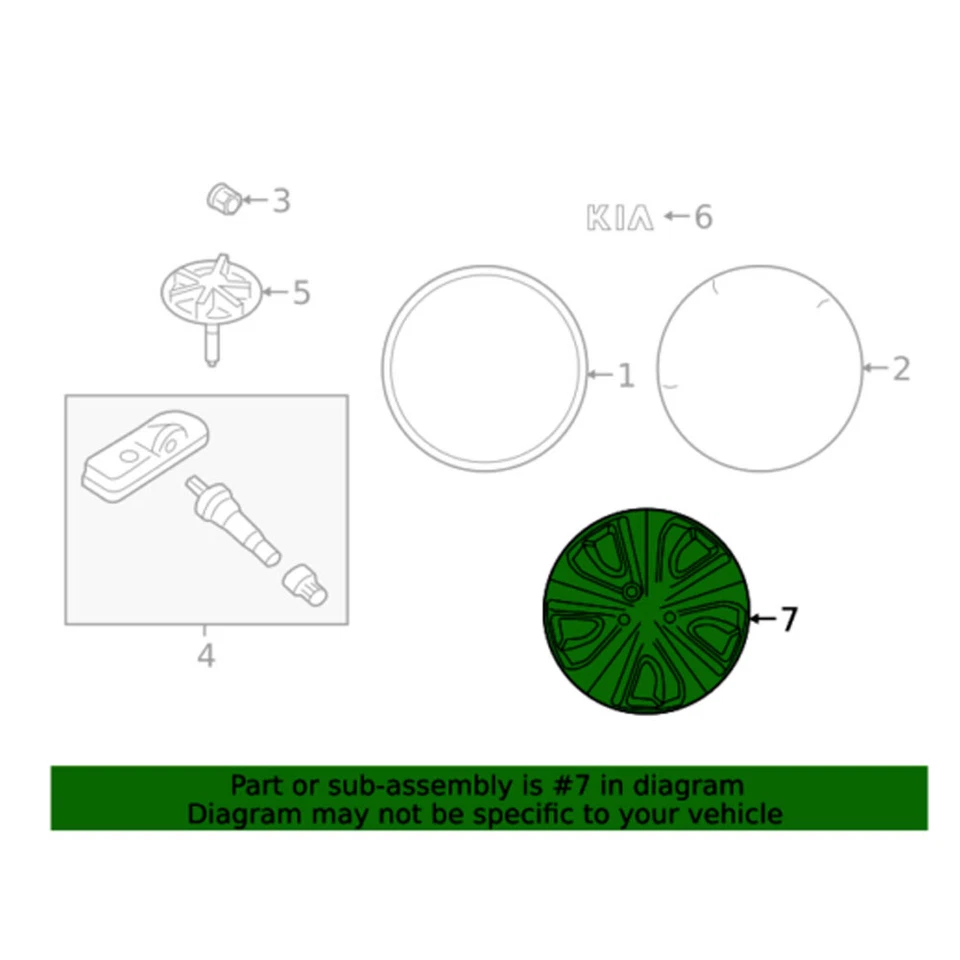 Juego de tapacubos de cubierta de rueda OEM 52960G5120 4p para Kia Niro 2017-2021 Foto 4 de 4