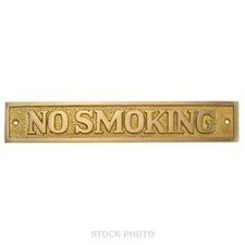 New Vintage Style "NO SMOKING" Rectangular 9" Heavy Cast Brass Sign Plaque