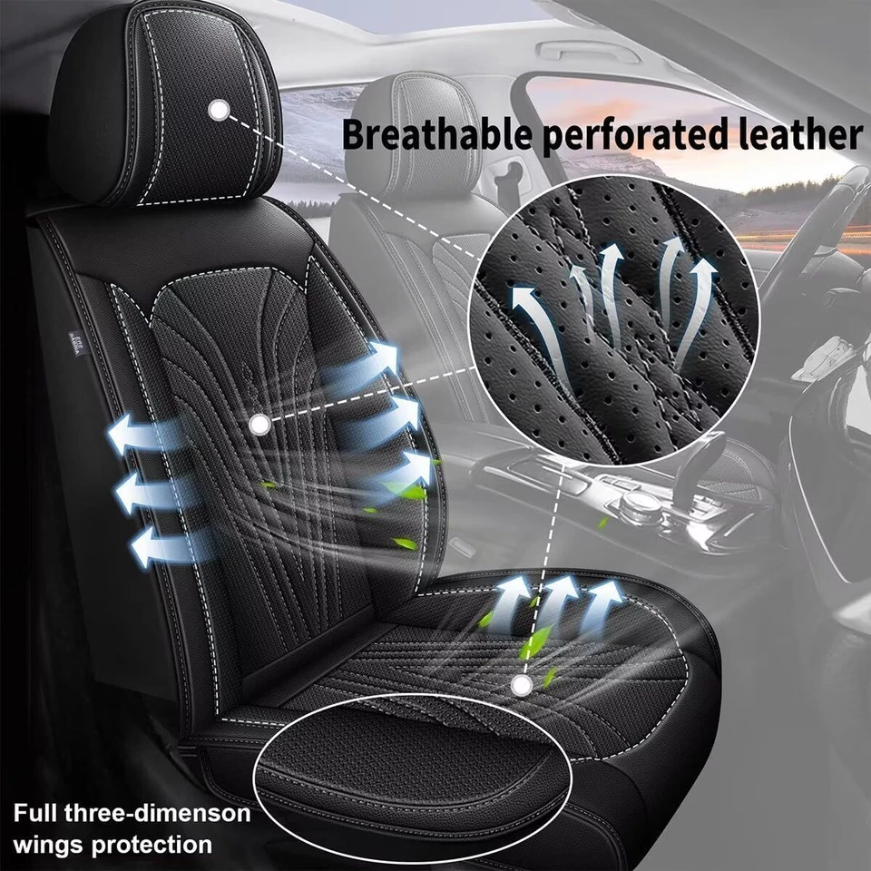 Front Row For Subaru Legacy 2000-2024 Car 2-Seat Covers PU Leather Cushion Pad Foto 4 de 4