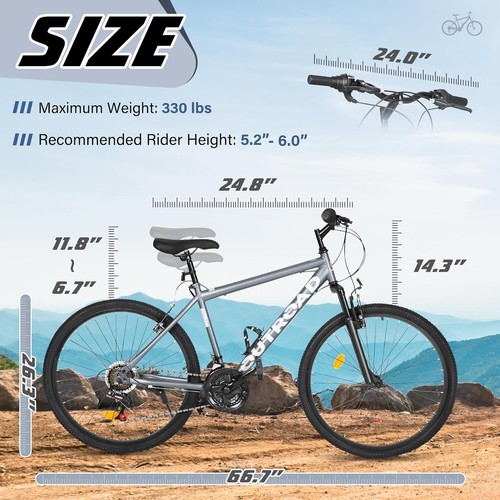 Mountain Bike, Outroad 21-Speed/High-Carbon Steel/Aviation Grade Frame - Picture 6 of 7