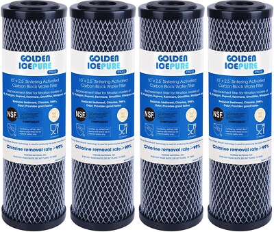 1 Micron 2.5'' x 10'' Whole House CTO Carbon Water Filter Cartridge ,4PACK