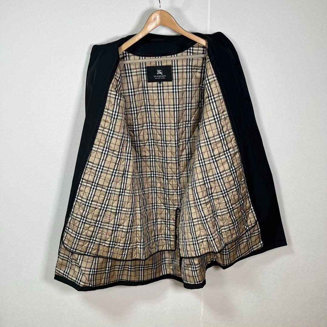 70▢バーバリーブラックレーベル ライナー付M-65ジャケット TS1125-1 Burberry Black Label M-65 Fish Tail Parka Cotton Black Men's