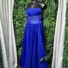 Y2K Vintage Jump Apparel Vestito Donna 17/18 Blu Glitter Perline Abito da Ballo Fata 2577