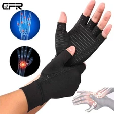 Copper Compression Gloves Carpal Tunnel Arthritis Joint Pain Relief Hand Support