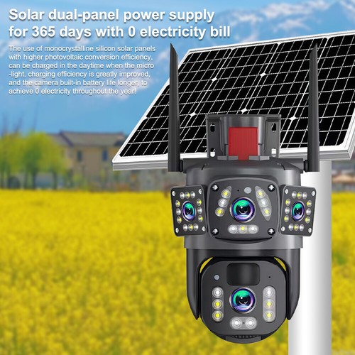 Solar Battery Powered Wireless WiFi Outdoor Pan/Tilt Home Security Camera System - Picture 16 of 71