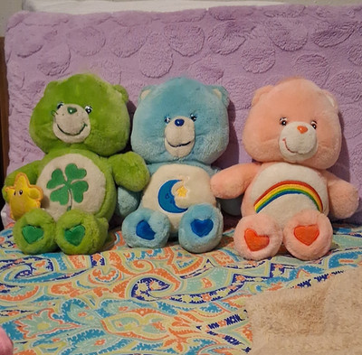 Care Bears Plush Toy Lot Good Luck Bear Bedtime Bear Cheer Bear Multicolor