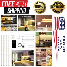 Dimmable LED Under Cabinet Lights 6 PCS Remote Control Strip Lights, 9.8ft