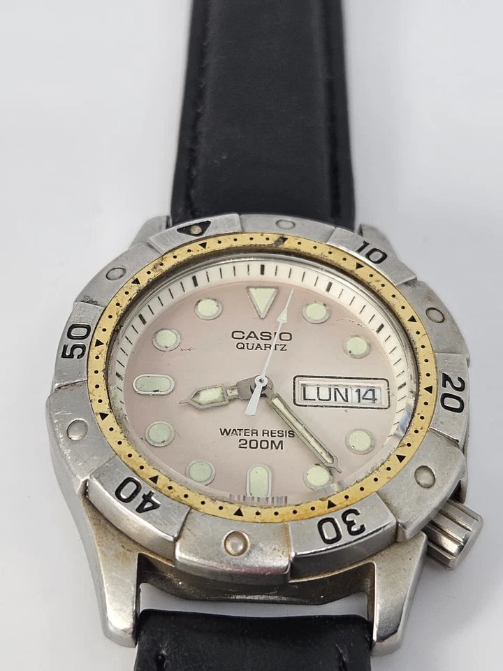 Reloj Hombre Casio MD-710 Mod 394 Merlin Divers Cuarzo Día/Fecha Japón 36mm Años 90 Foto 2 de 4