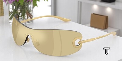 DOLCE N GABBANA DG2308 12246E Matt Gold Brown Mirror Gold 41mm Unisex Sunglasses
