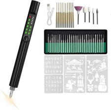 Cordless Electric Engraving Pen Kit with Light - 40 Pcs for Metal, Wood, Glass