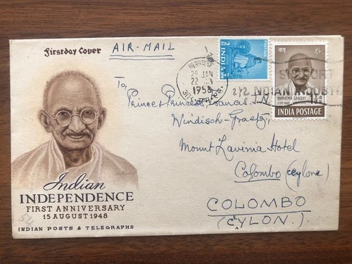 INDIA OLD COVER FDC FIRST DAY BOMBAY TO COLOMBO CEYLON 1958 !!