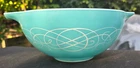 Pyrex Promotional Turquoise Scroll Cinderella Mixing Bowl  #443 (2-1/2 quart)