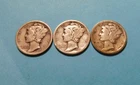 1920 P,D,S Mercury Dimes in good and one in finecondition. I pay postage.