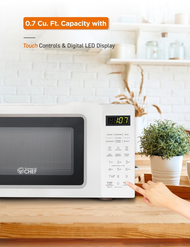 0.7 Cubic Foot Microwave with 10 Power Levels, Small Microwave with ...