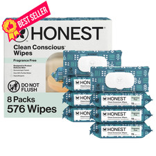 The Honest Company Hypoallergenic 72 Count Pack of 8 , Balance Blues