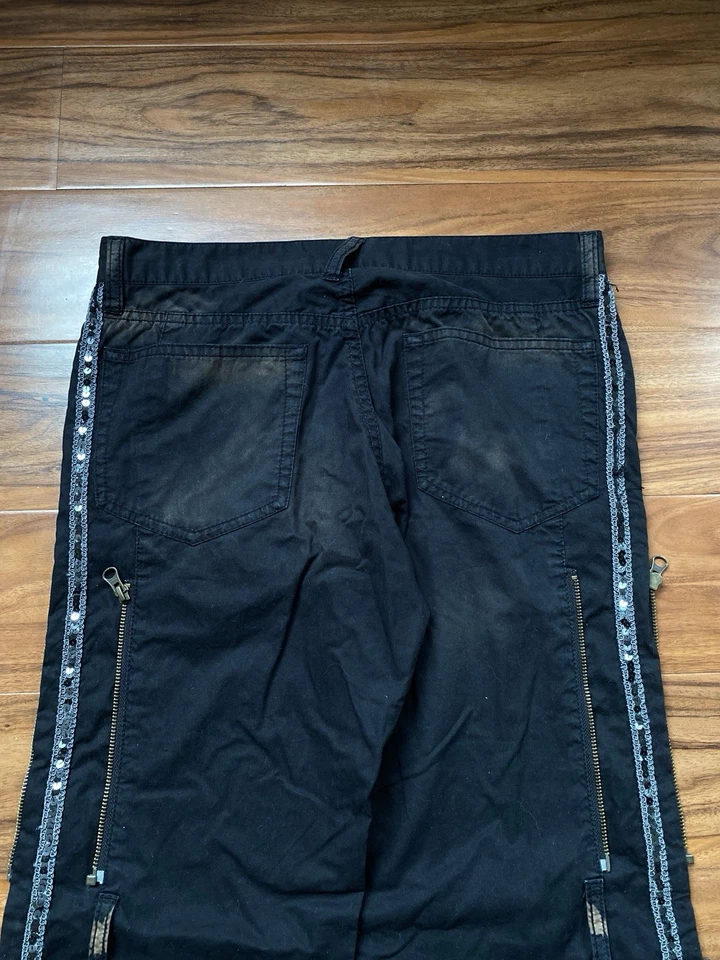 PPFM Pants Men's Size 32 Black with Bleached Details Sequon Straight Leg Pants - Image 3 of 4