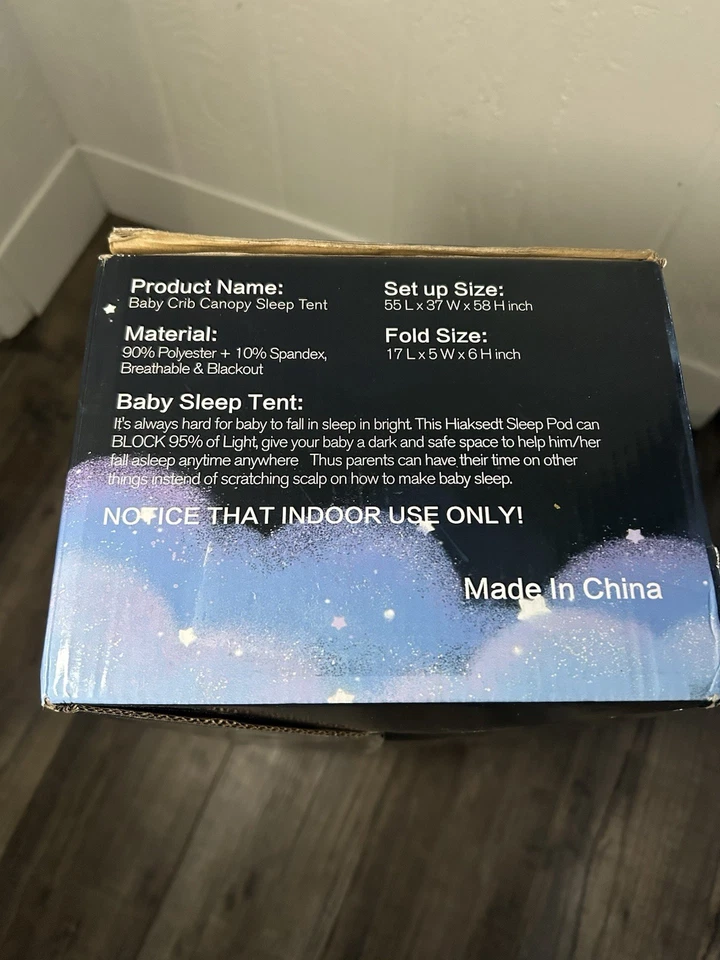 Nueva tienda para dormir con dosel para cuna de bebé Blackout. 55x37x59" Foto 3 de 4