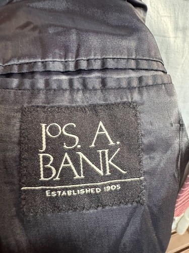 JOS. A. BANK Mens Navy Blue Big & Tall PINSTRIPE 2pc Suit 52L Jacket 46x32 Pant - Picture 8 of 14
