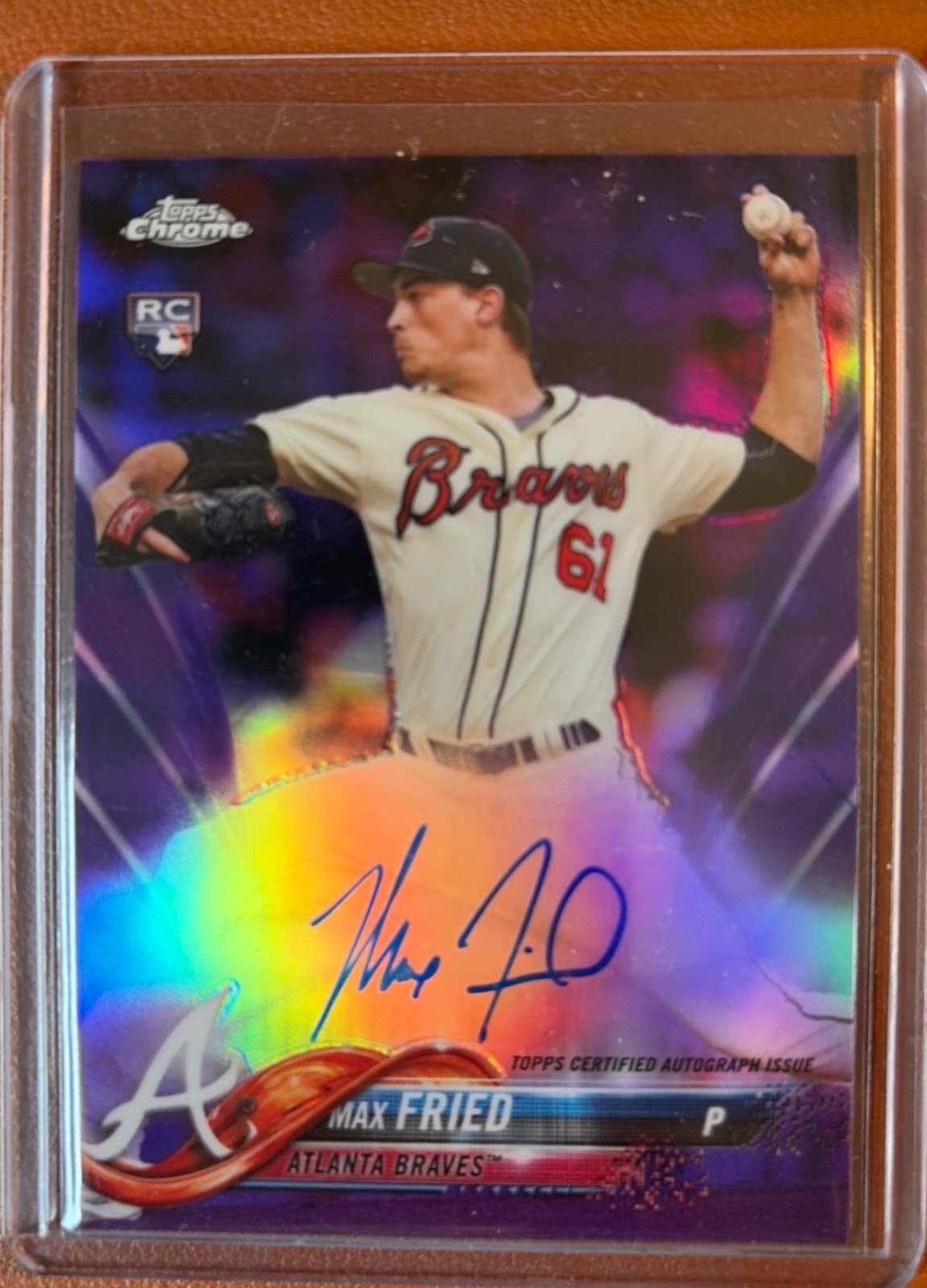 2018 TOPPS CHROME ROOKIE AUTO PURPLE REFRACTOR MAX FRIED /250