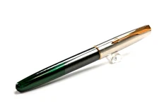 PARKER FRONTIER GREY- GREEN  FOUNTAIN PEN FINE STEEL  NIB    USA MADE