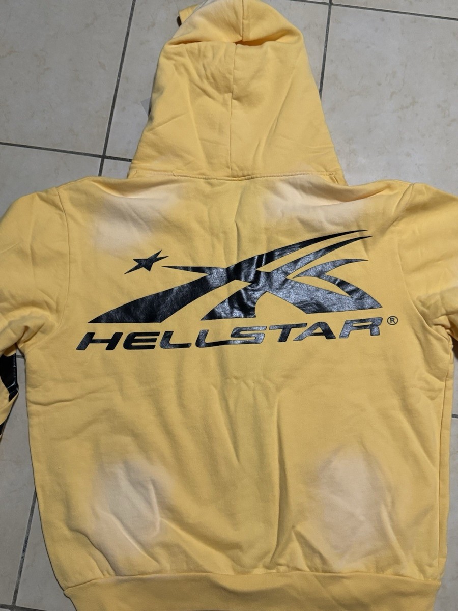 NEW Hellstar Sports YELLOW Zip Up Hoodie Authentic NFC TAG Size