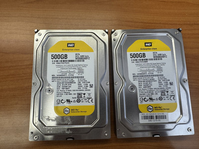LOT OF 2 Western Digital RE 500GB SATA 3.5''/LFF hard drive/HDD WD5003ABYZ