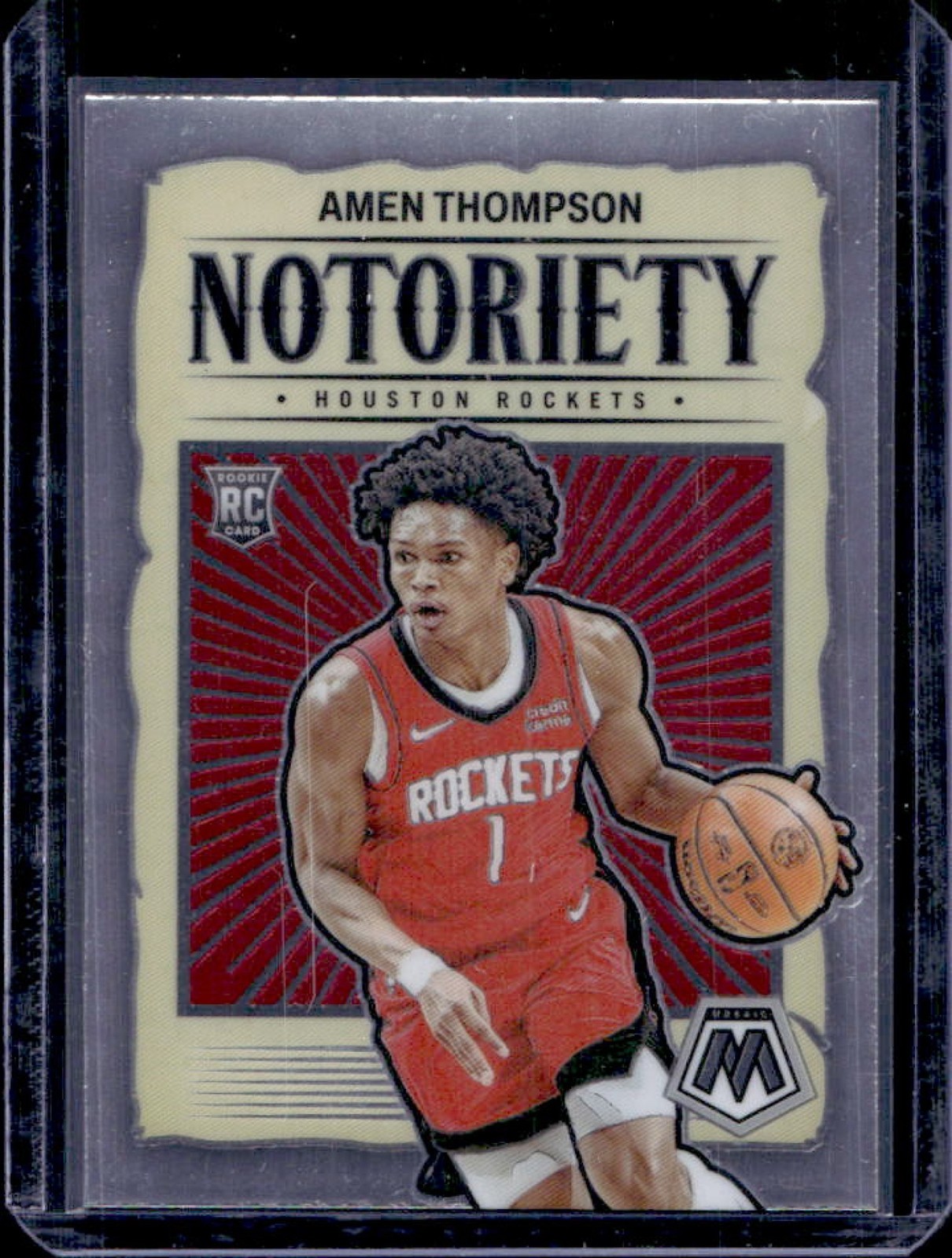 2023-24 Mosaic Amen Thompson Notoriety RC Rookie #7 Rockets
