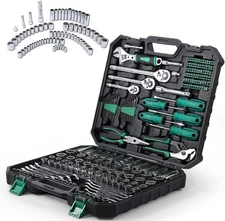 213 Piece Mechanic Tool Set and Socket Wrench Set Household Hand Tool Kit