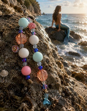Multicolor Beaded Key Chain -Mermaid charm