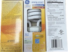 3 GE Energy Smart 100w Bulbs Uses Only 26w 1700 Lumens Light Bulb NEW Dimmable