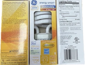 3 GE Énergie intelligente 100w Ampoules utilisées uniquement 26w 1700 Ampoule Lumens NEW Dimmable