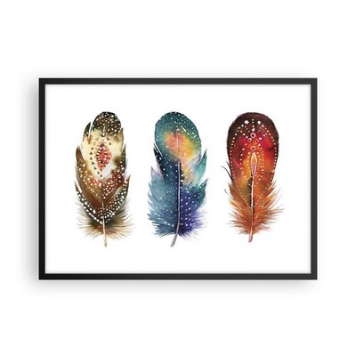 Wandbilder 70x50cm Poster Feder Vogel Farbe Wandposter Bilder Wall Art Wanddeko