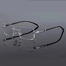 Progressive Multifocal Reading Glasses for Men Blue Light Blocking Titanium Arm