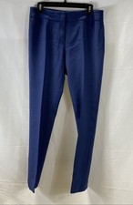 Escada Blue Virgin Wool Pintuck Straight Leg Trousers Women's DE 38 US 8